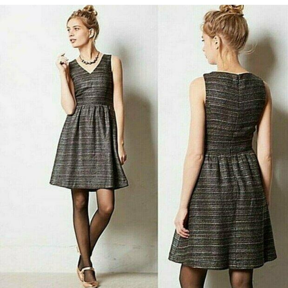 ANTHROPOLOGY Moulinette Soeurs Glissade  Shimmer Tweed Dress